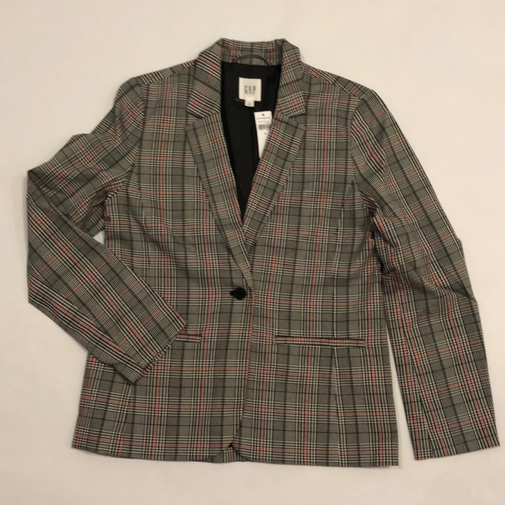 NEW W/ TAGS - GAP black & red plaid blazer